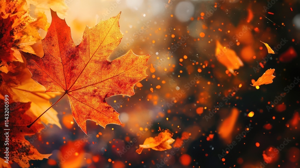 Close up of vibrant autumn leaves with warm hues and soft bokeh background highlighting the beauty of fall foliage in nature. Close up of vibrant autumn leaves with warm hues and soft bokeh background highlighting the beauty of fall foliage in nature.
