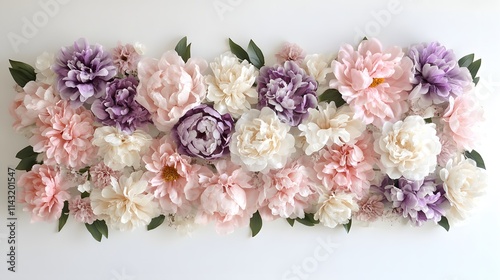 Pastel Pink and Purple Peonies Floral Arrangement