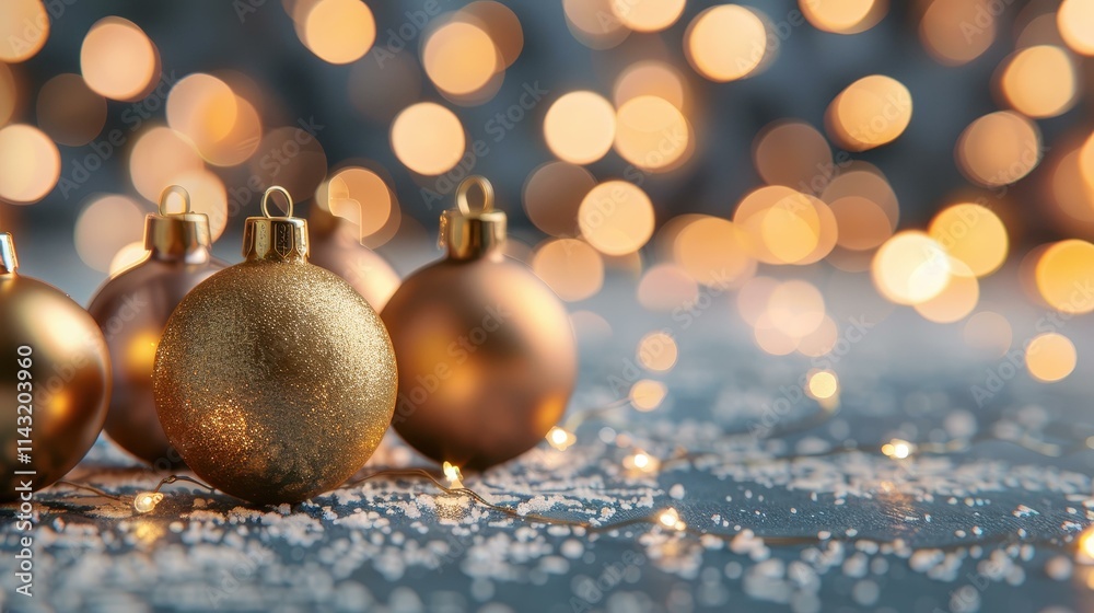 Festive Christmas backdrop featuring shimmering baubles and soft golden bokeh lights for a warm, joyful vibe. Festive Christmas backdrop featuring shimmering baubles and soft golden bokeh lights for a warm, joyful vibe.