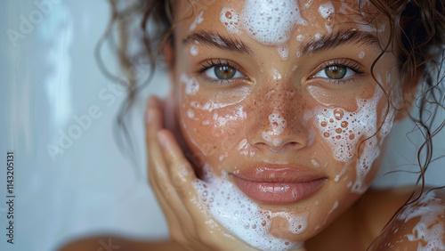 Smiling Woman with Glowing Skin and Natural Beauty