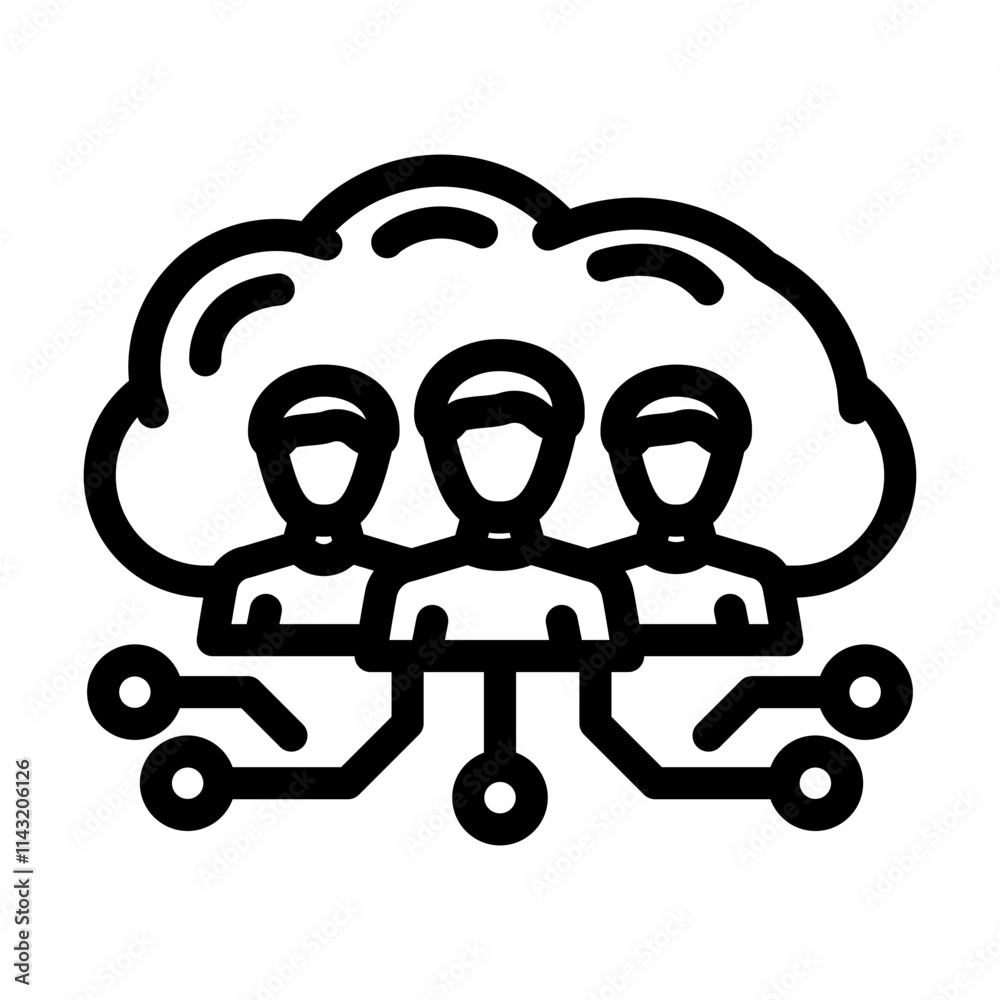 public cloud computing line icon vector. public cloud computing sign. isolated contour symbol black illustration public cloud computing line icon vector. public cloud computing sign. isolated contour symbol black illustration