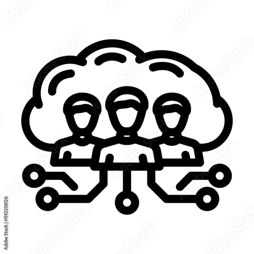 public cloud computing line icon vector. public cloud computing sign. isolated contour symbol black illustration
