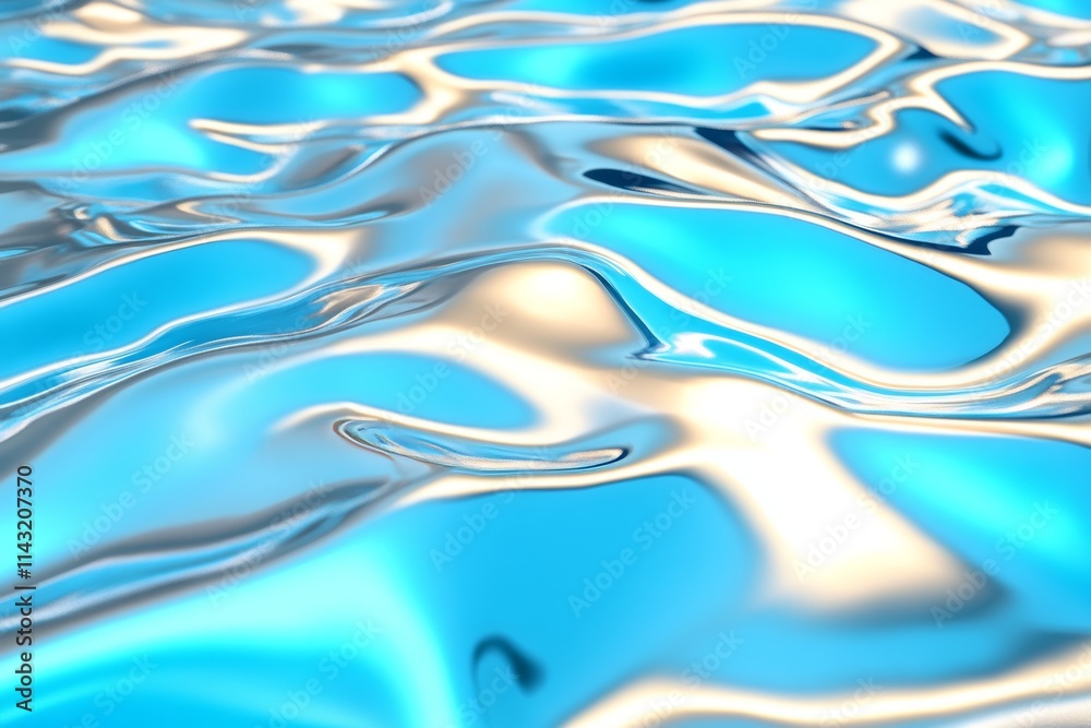 Fototapeta premium An abstract background with a flowing metallic texture that has a smooth, reflective surface