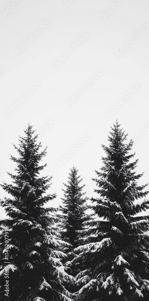 Obraz premium A serene winter vista with snow-covered terrain and naked trees in close proximity to a frozen lake
