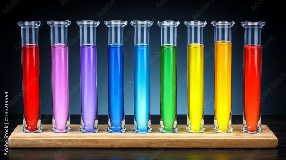 Naklejka premium Brilliant Rainbow Cylinders in a Vibrant Abstract Colorful Pattern