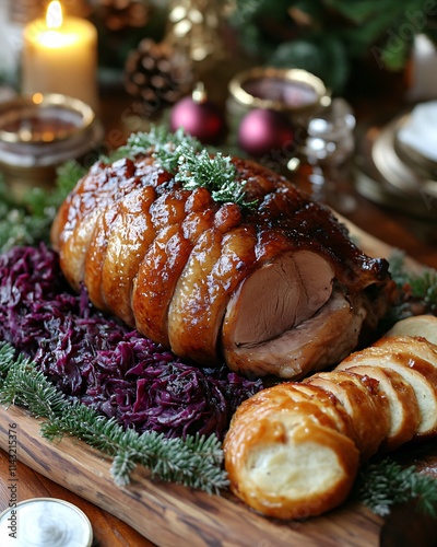 Close-up of German Christmas foods photo