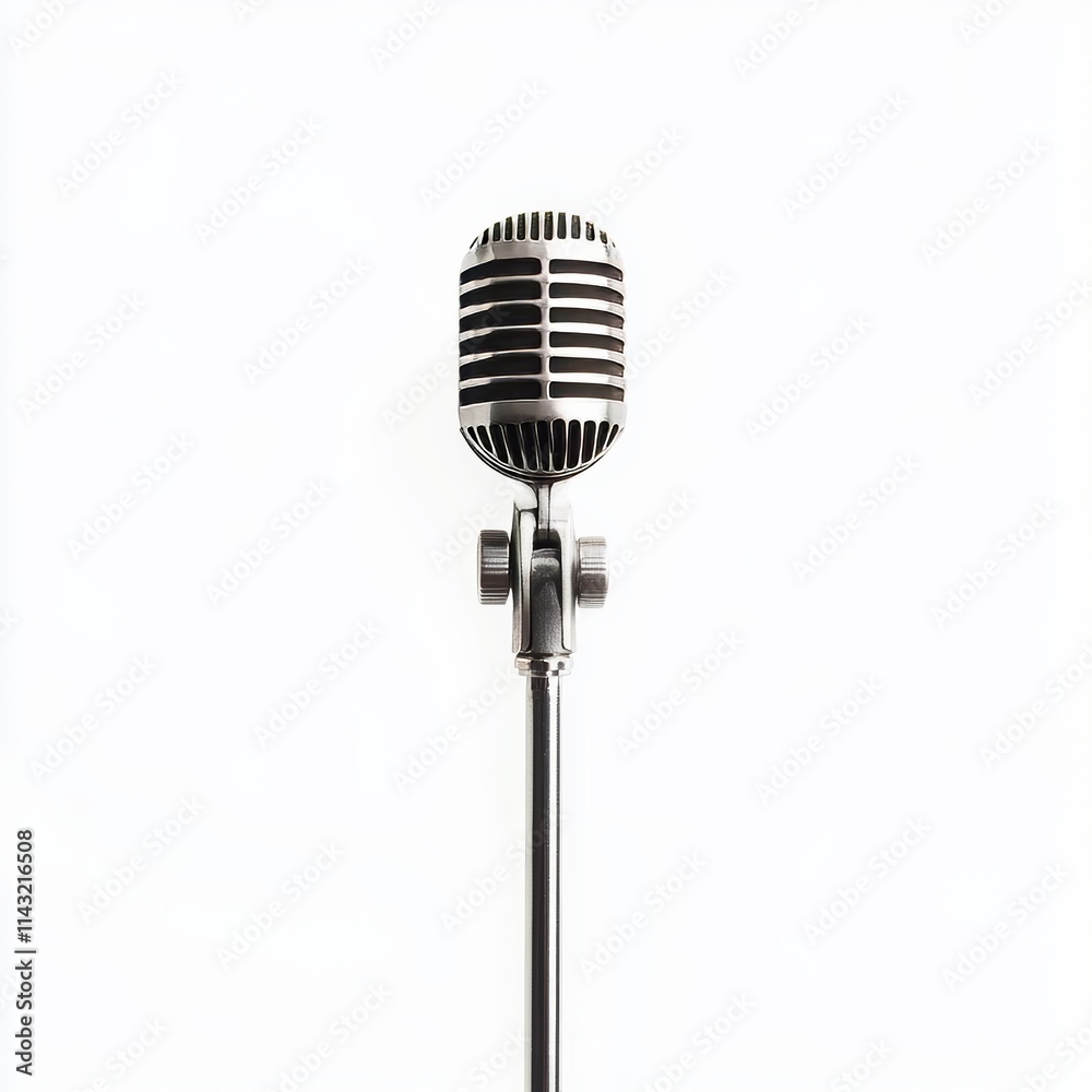 Fototapeta premium vintage microphone isolated on white