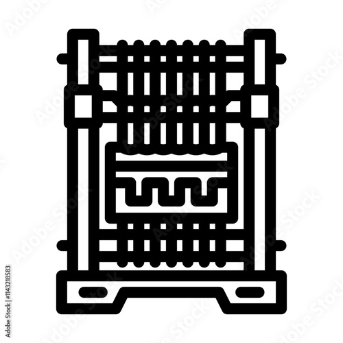 manual loom industry line icon vector. manual loom industry sign. isolated contour symbol black illustration