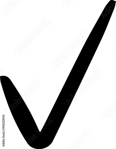Hand drawn check mark representing confirmation and acceptance, embodying positivity and a sense of completion while highlighting correctness and validation in various contexts