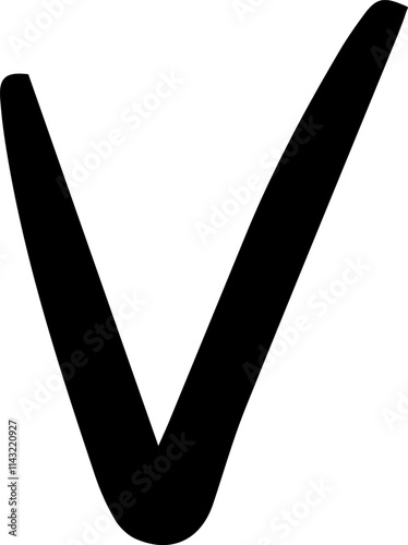 Hand drawn check mark conveying confirmation, agreement, or positive outcome, ideal for various projects related to business, education, or personal tasks