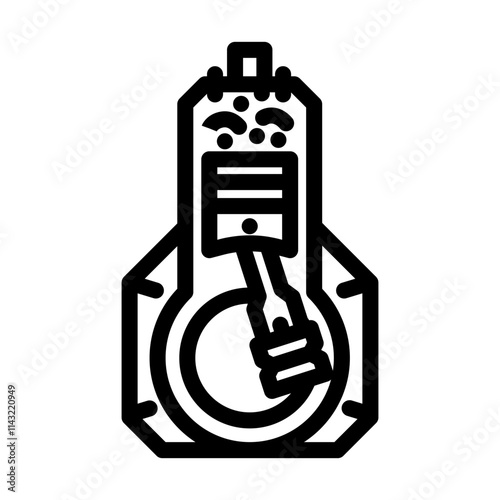 internal combustion engine industry line icon vector. internal combustion engine industry sign. isolated contour symbol black illustration
