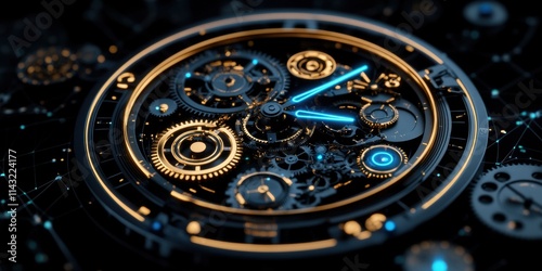Wallpaper Mural Futuristic Clockwork Gears Tech Time Torontodigital.ca