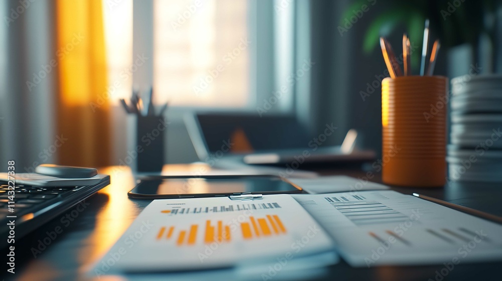 Charts, Tablet, and Financial Documents Isolated Charts, Tablet, and Financial Documents Isolated
