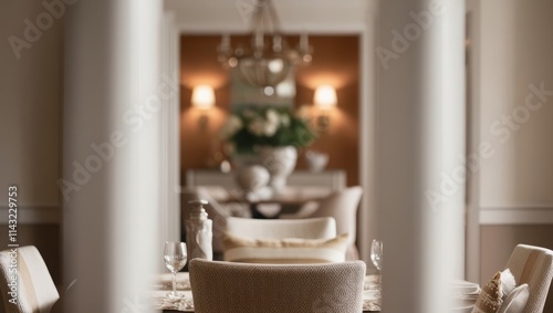 Elegant Dining Room Interior Design Featuring Neutral Tones