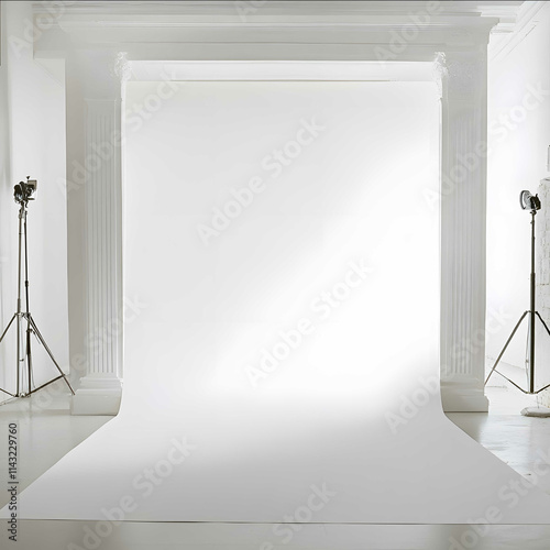 A white background for displaying furniture and shooting a white screen No objects background only