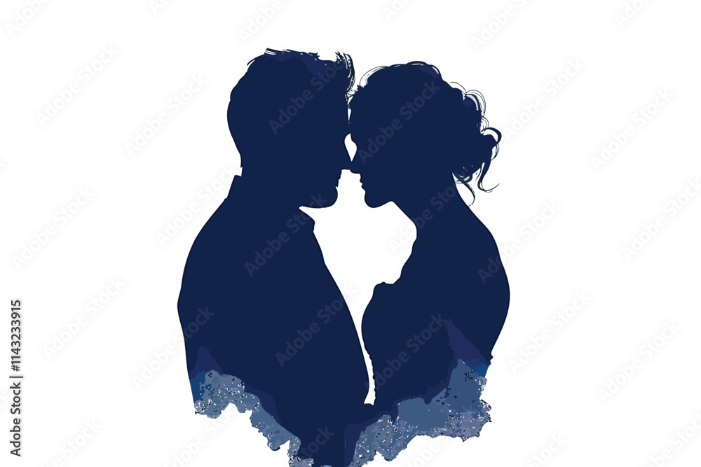 Romantic couple isolated illustration Romantic couple isolated illustration