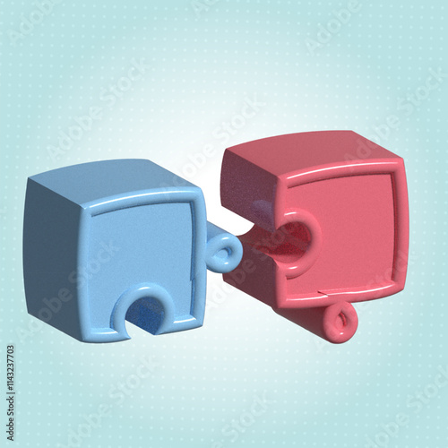 Puzzle Pieces Red And Blue