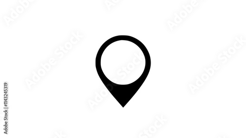 Minimalist vector icon map marker on a white background.