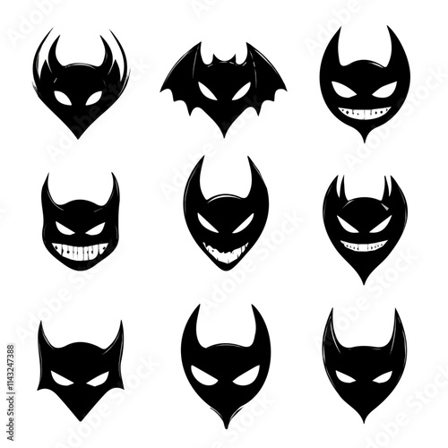 Canvas Print set of animals head vector style