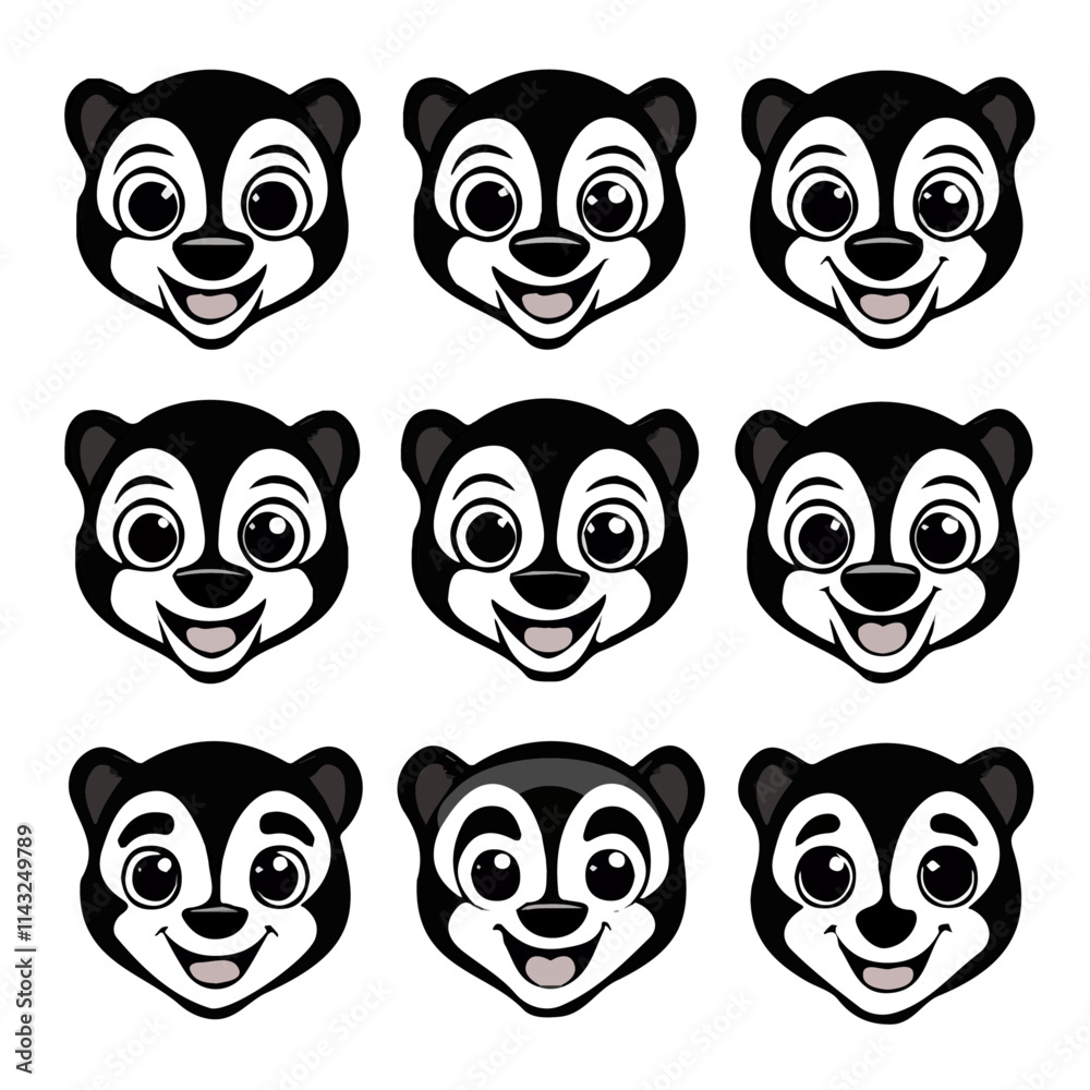 Fototapeta premium set of animals head vector style
