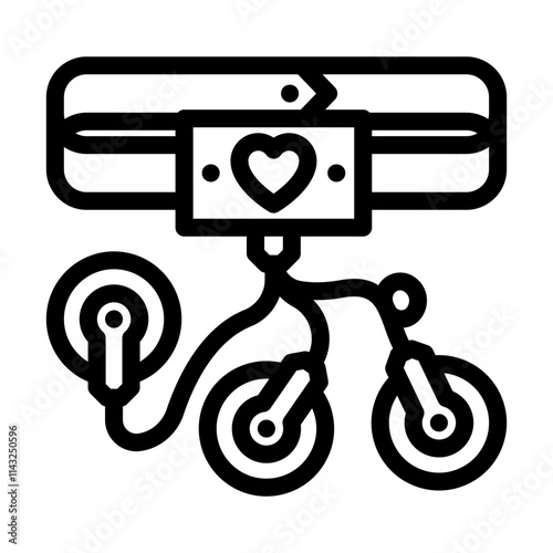 wearable ecg line icon vector. wearable ecg sign. isolated contour symbol black illustration