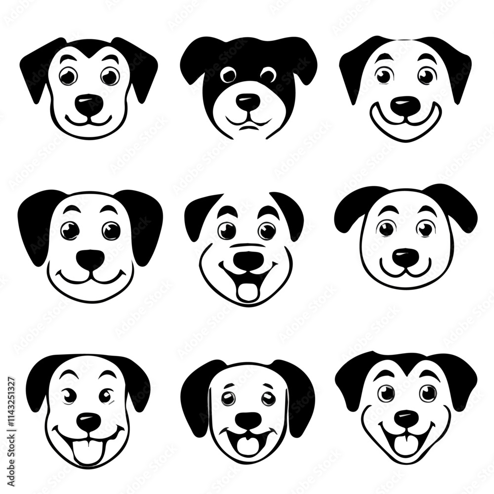 Fototapeta premium set of animals head vector style