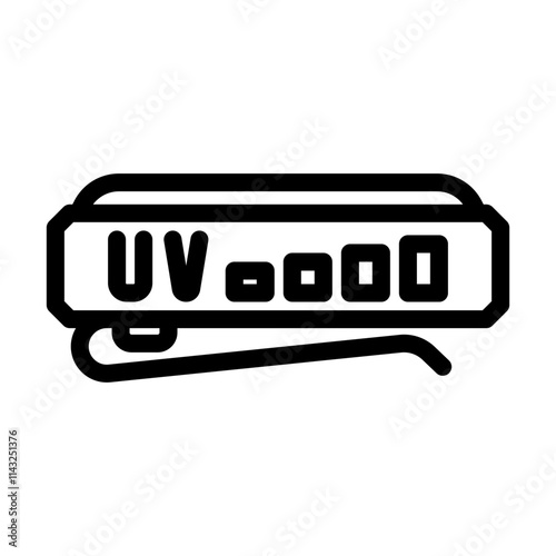 uv detector wearable line icon vector. uv detector wearable sign. isolated contour symbol black illustration