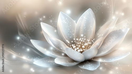 Obraz na płótnie Elegant Diamond Embellished Lotus Flower Blossom w salonie