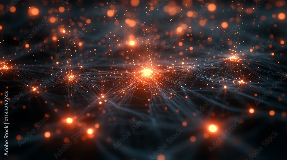 Dynamic particle interaction abstract space digital art science Dynamic particle interaction abstract space digital art science