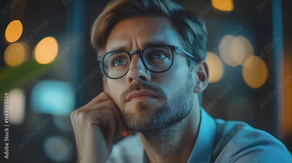 Man reflecting on life in cozy room intimate contemplation scene Man reflecting on life in cozy room intimate contemplation scene