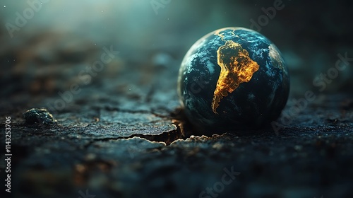 Obraz na płótnie Earth in crisis south america global issues nature perspective w salonie