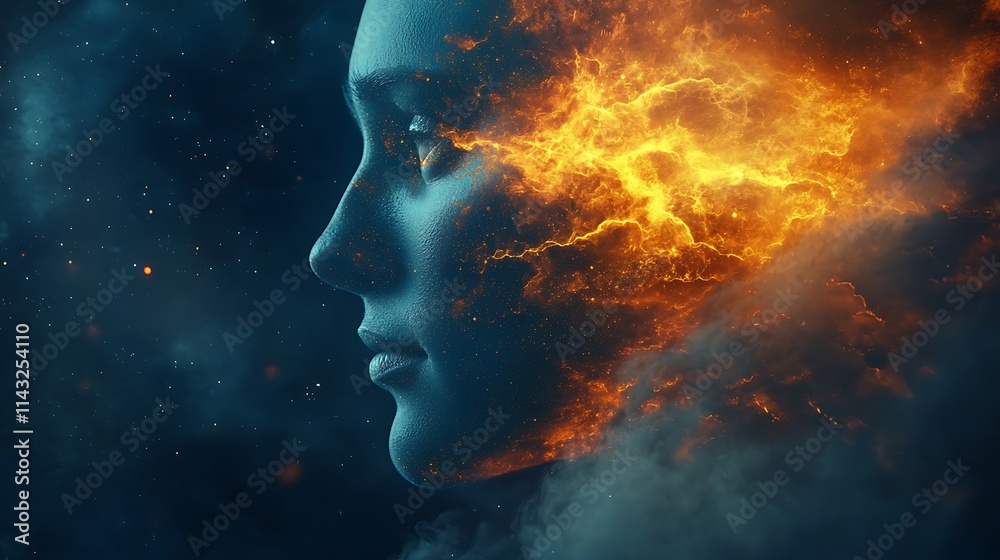 Cosmic abstract art explosive creative vision in digital illustration Cosmic abstract art explosive creative vision in digital illustration