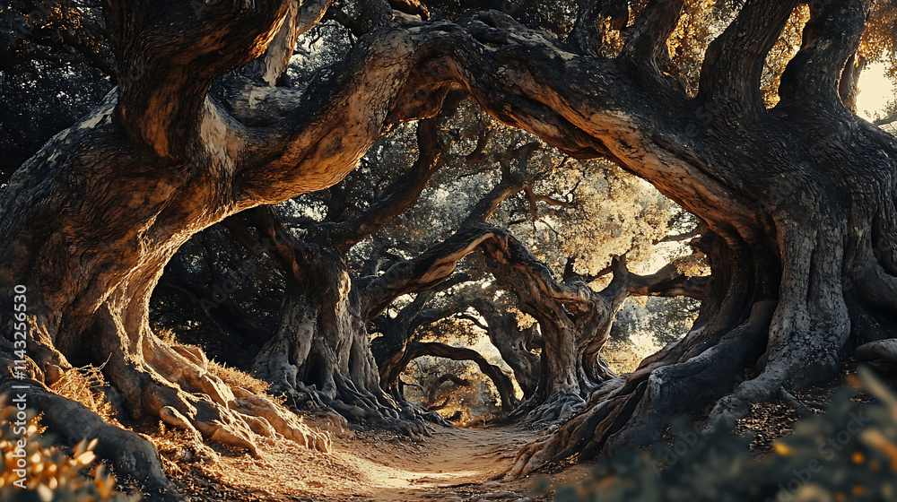 Ancient Tree Tunnel Pathway