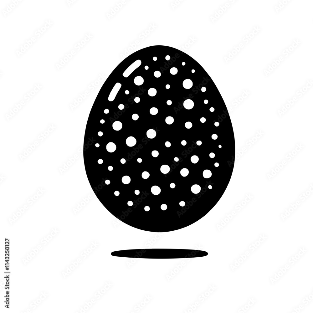 Speckled Egg Icon: A minimalist and modern black and white illustration of a speckled egg, perfect for Easter, spring, and nature-themed designs. Speckled Egg Icon: A minimalist and modern black and white illustration of a speckled egg, perfect for Easter, spring, and nature-themed designs.