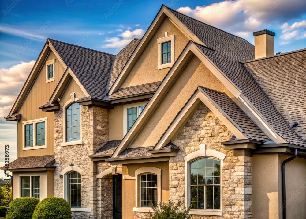 Luxury Indiana home, elegant stone façade, captivating macro photography highlights exquisite detail. Luxury Indiana home, elegant stone façade, captivating macro photography highlights exquisite detail.