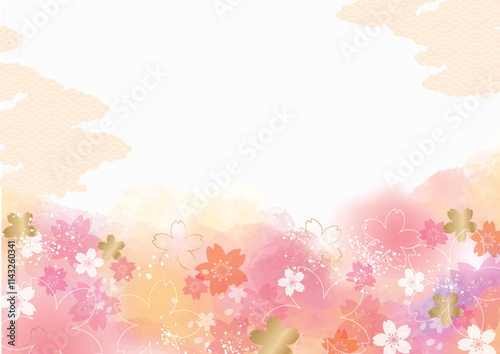 桜の幻想的な背景素材