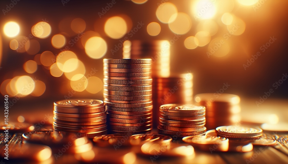 A stack of gold coins glows under warm bokeh lights, representing investment, wealth, and prosperity.
A stack of gold coins glows under warm bokeh lights, representing investment, wealth, and prosperity.