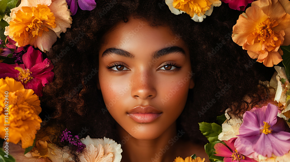 Radiant Beauty in Floral Embrace Radiant Beauty in Floral Embrace