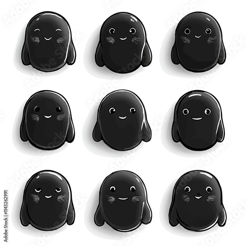 Photography set of animals head vector style