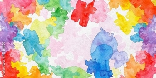 Colorful abstract watercolor painting on textured paper, bright, art