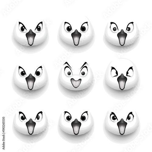 set of animals head vector style