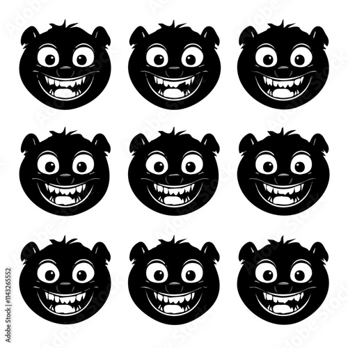 Canvas Print set of animals head vector style