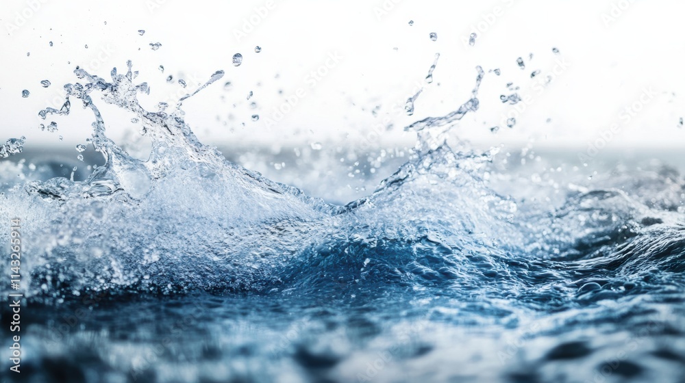 High-definition ocean wave crashing with splashes of water, sea foam, clear blue color, dynamic motion, nature energy, aquatic force, summer scene, natural power High-definition ocean wave crashing with splashes of water, sea foam, clear blue color, dynamic motion, nature energy, aquatic force, summer scene, natural power