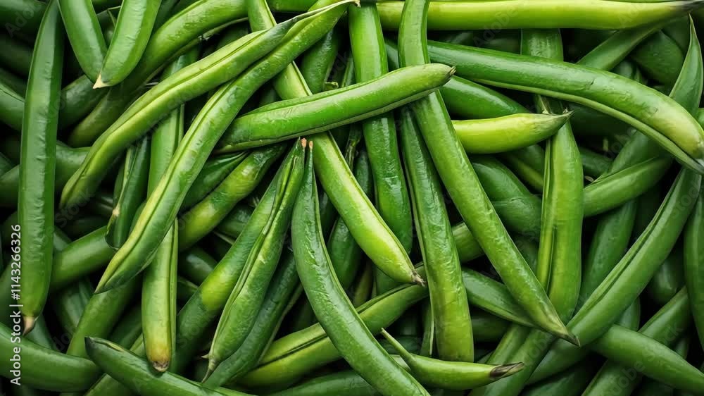 Fresh green beans harvested from local farm ready for cooking and meal prep Fresh green beans harvested from local farm ready for cooking and meal prep