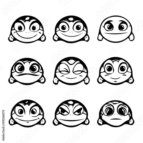 set of animals head vector style