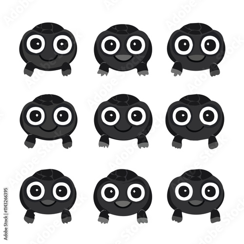 set of animals head vector style