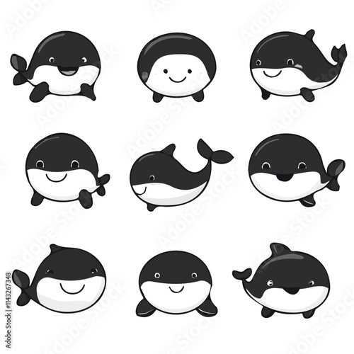 set of animals head vector style