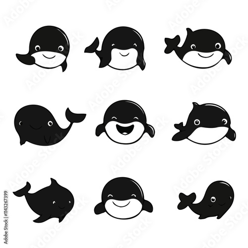 set of animals head vector style