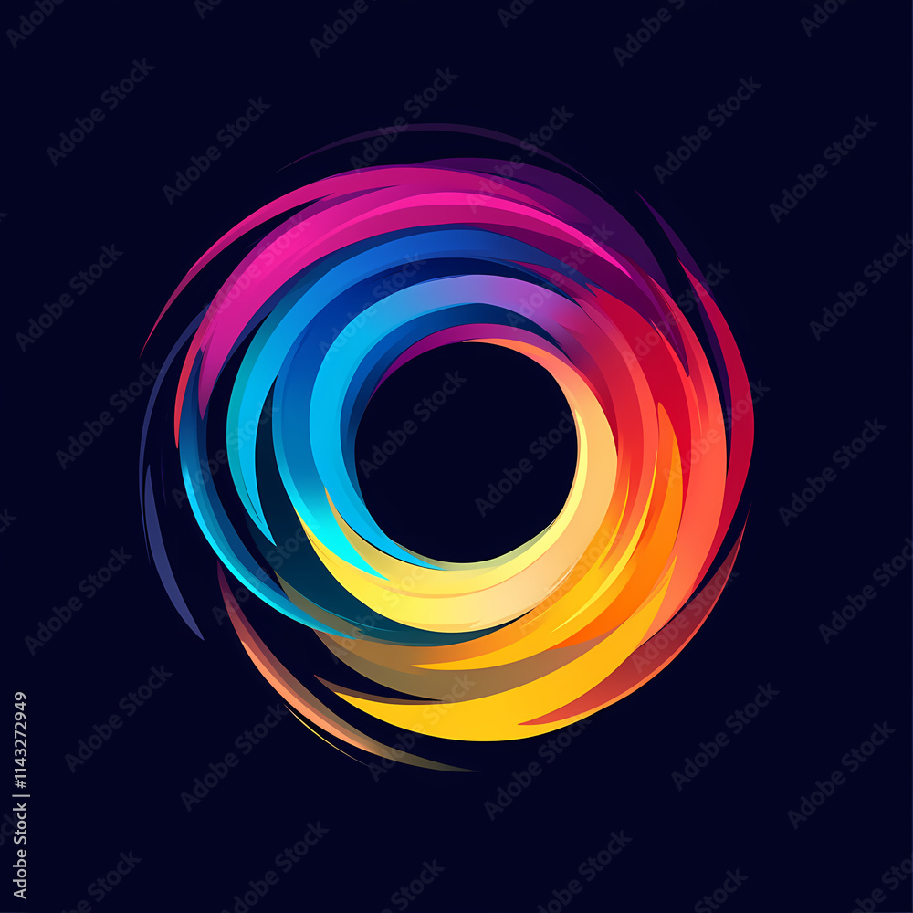 Minimalist vector logo design of digital transformation spiral Minimalist vector logo design of digital transformation spiral