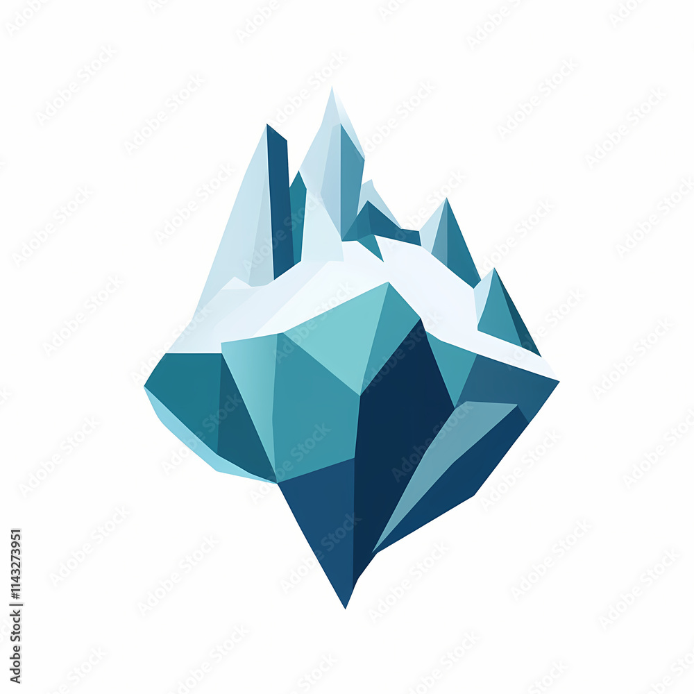 Minimalist vector logo design of geometric glacier forms Minimalist vector logo design of geometric glacier forms